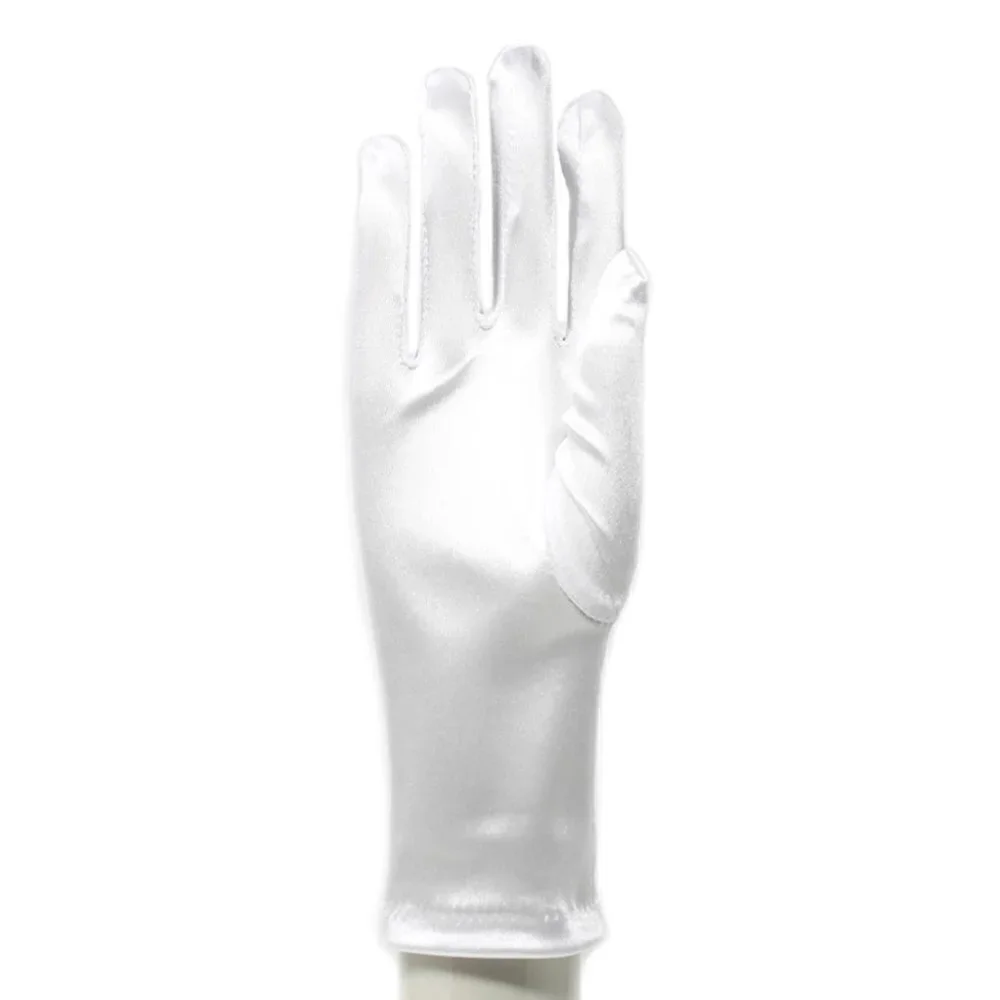 Satin Stretch Wrist Length Dress Gloves in Vibrant Colors Retro Style - Hey Viv